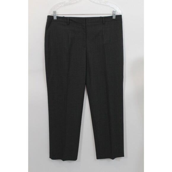 JIL SANDER NAVY Sz 42 12 Gray Charcoal Crop Pants Wool Spandex Made in Italy - Picture 6 of 7